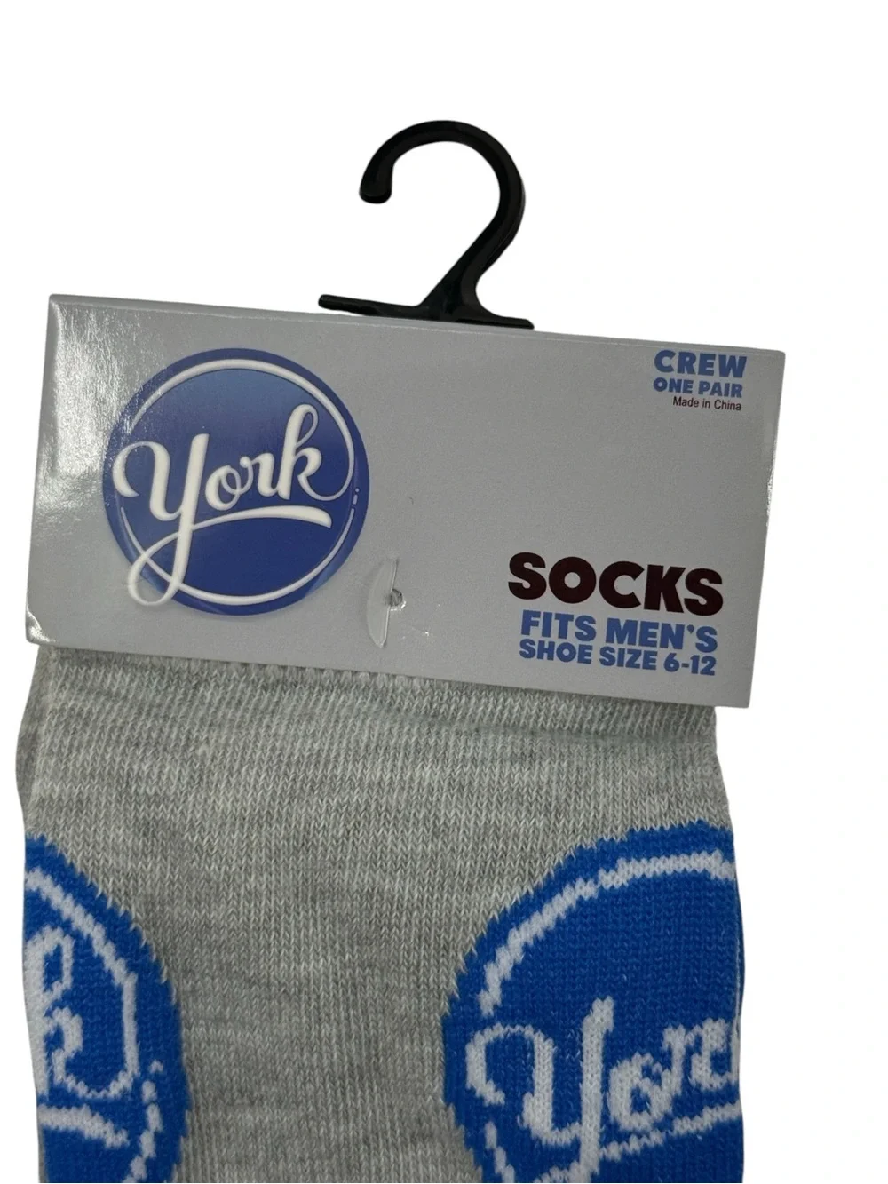 NWT York Peppermint Pattie Odd Sox Fun Men’s Crew Socks Gray NWT 6-12